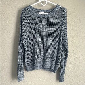 Calvin Klein NWOT Denim Blue Open Knit Sweater Size L